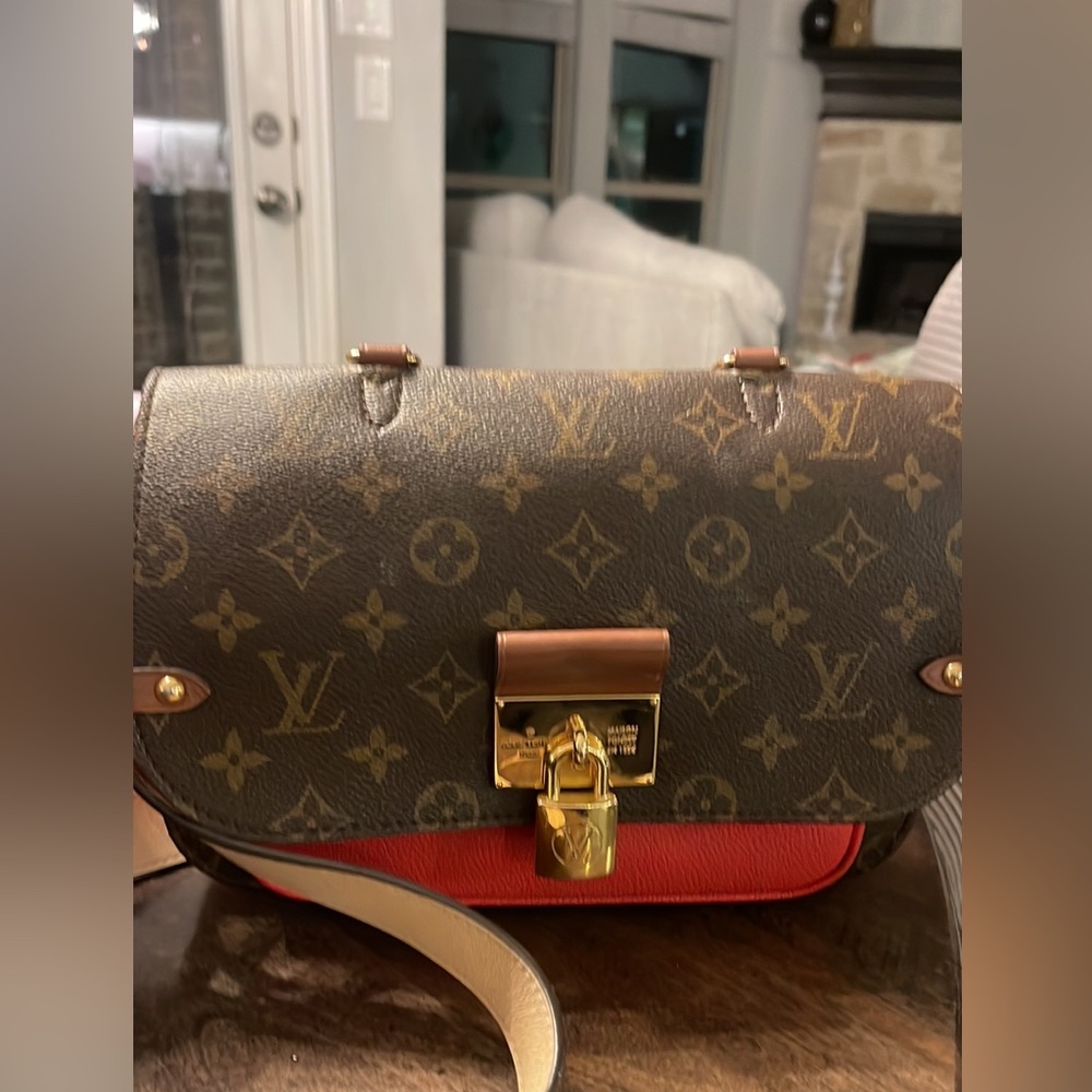 Red & monogram Louis Vuitton crossbody